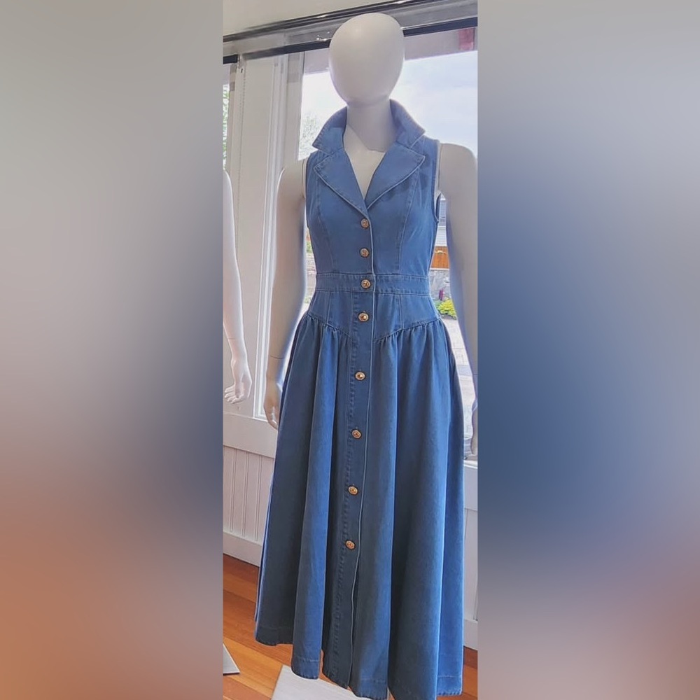 NWT Blue Denim Sleeveless Dress